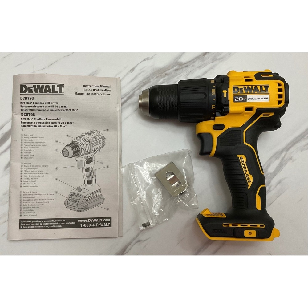 DEWALT DCD798 20V MAX Atomic Brushless Cordless 1/2 in Hammer Drill Driver Tool